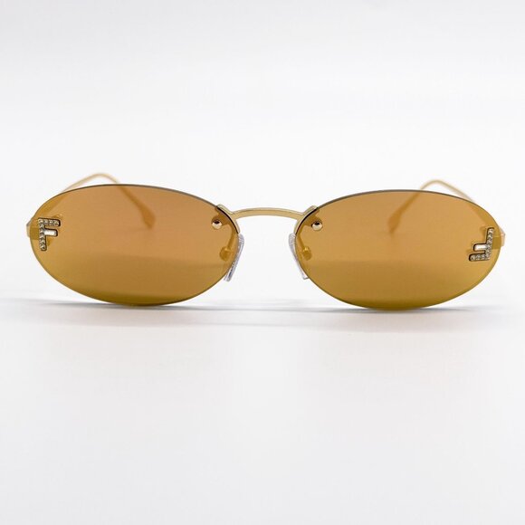 NEW FE4075US 30L ROUND GOLD MIRROR FENDI WOMN SUNGLASSES - Picture 1 of 13